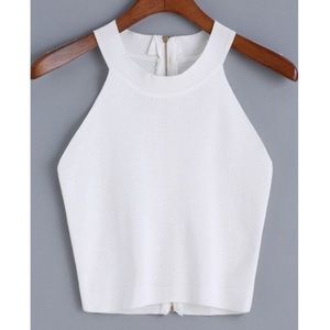 White crop top
